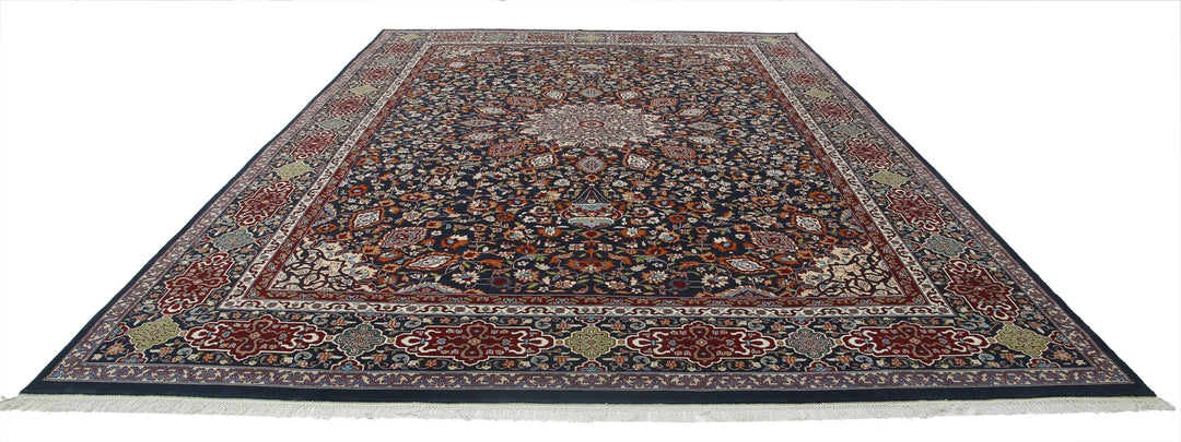 Indian Tabriz Rug 9' 11" x 13' 9" Hand-Knotted | No. AT27144