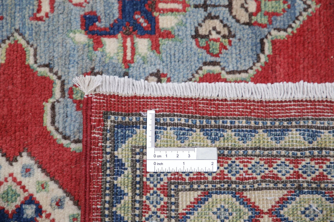 Afghan Kazak Rug 6' 8" x 9' 10" Hand-Knotted | No. AT27202