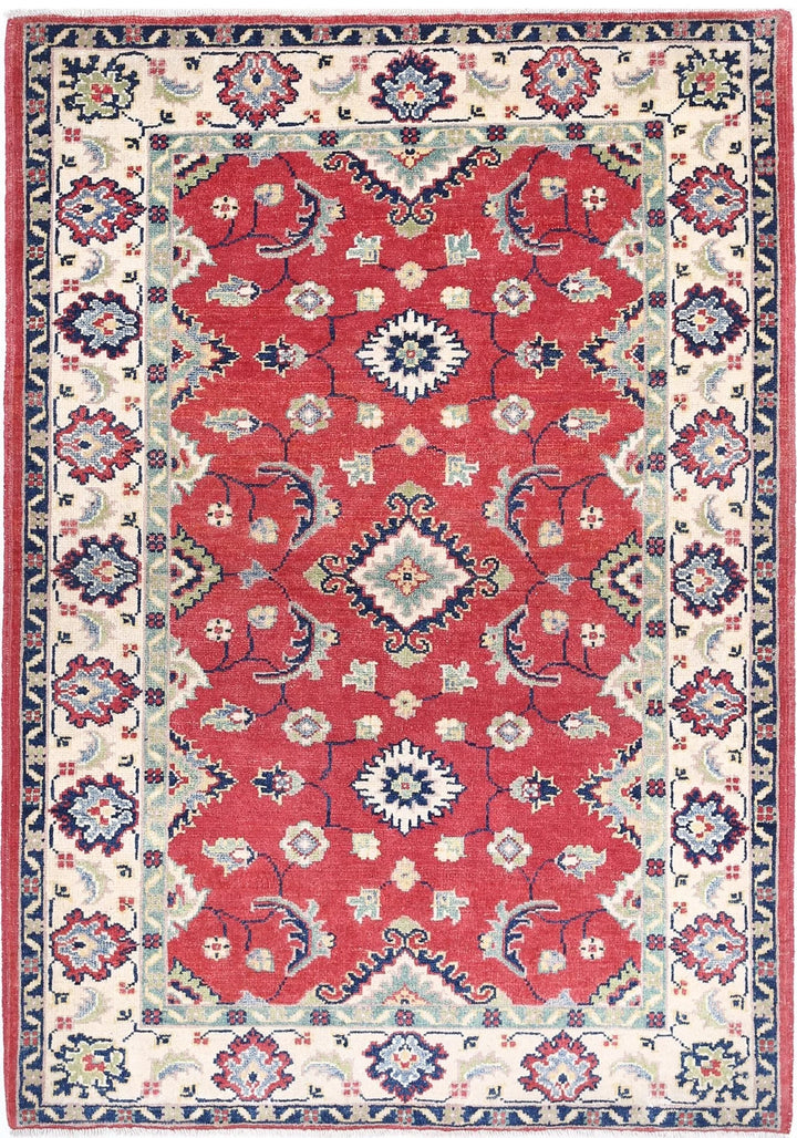 Afghan Tribal Kazak Rug 3' 0" x 4' 8" Hand-Knotted | No. AT27366