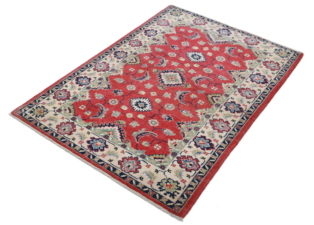 Afghan Tribal Kazak Rug 3' 0" x 4' 8" Hand-Knotted | No. AT27366
