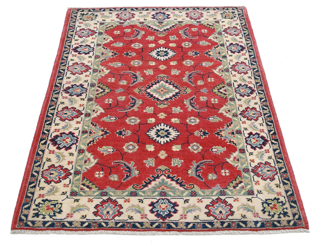 Afghan Tribal Kazak Rug 3' 0" x 4' 8" Hand-Knotted | No. AT27366