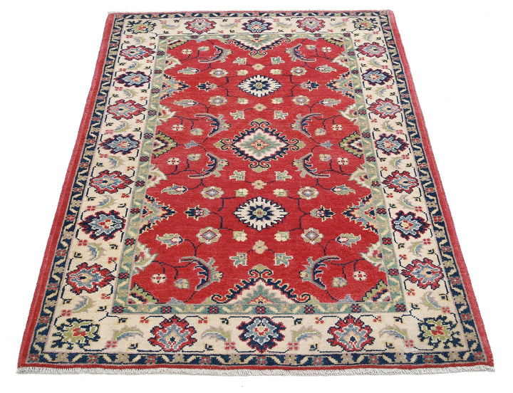 Afghan Tribal Kazak Rug 3' 0" x 4' 8" Hand-Knotted | No. AT27366