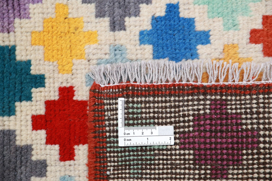 Afghan Oriental Rug 3' 4" x 5' 0" Hand-Knotted | No. AT27381