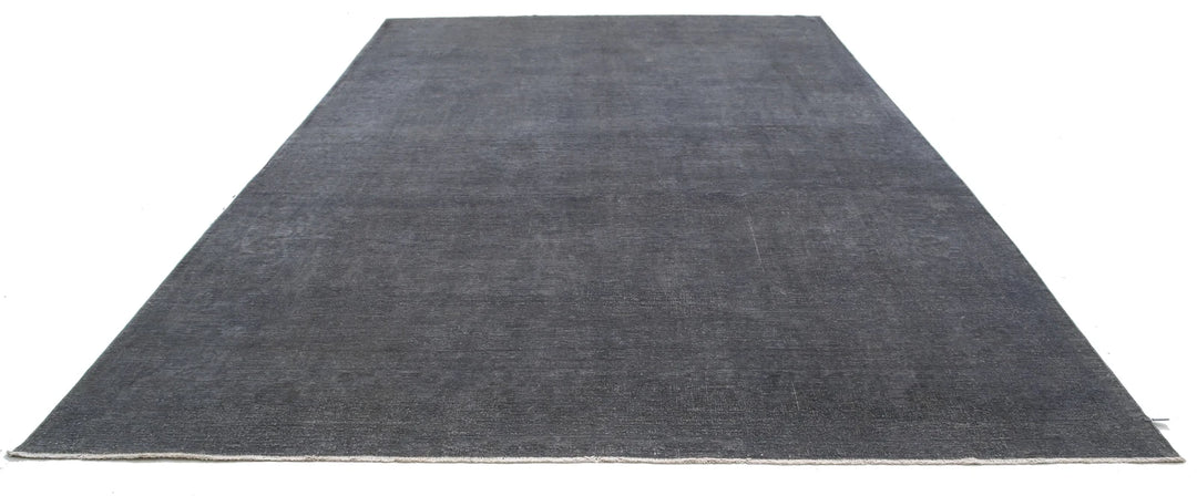 Grey Afghan Overdye Rug 9' 8" x 13' 9" Hand-Knotted | No. AT27394