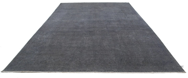 Grey Afghan Overdye Rug 9' 8" x 13' 9" Hand-Knotted | No. AT27394