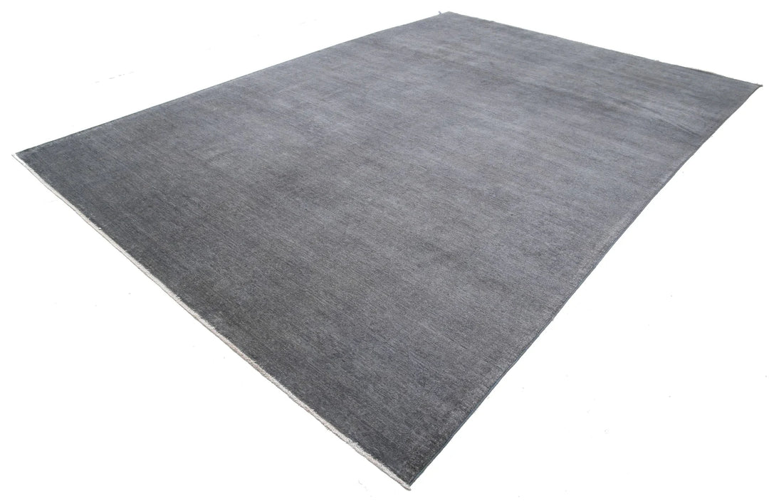 Grey Afghan Overdye Rug 9' 8" x 13' 9" Hand-Knotted | No. AT27394