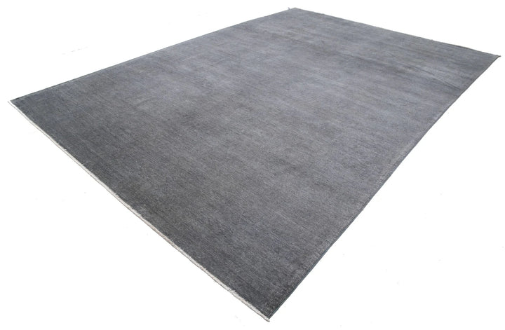 Grey Afghan Overdye Rug 9' 8" x 13' 9" Hand-Knotted | No. AT27394