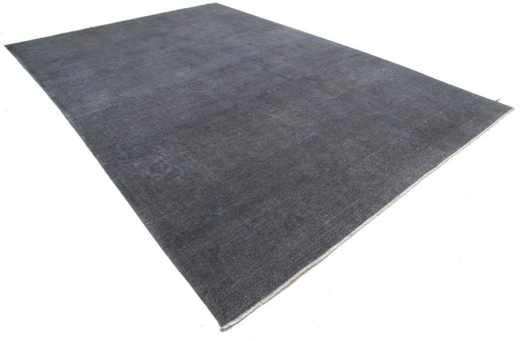 Grey Afghan Overdye Rug 9' 8" x 13' 9" Hand-Knotted | No. AT27394