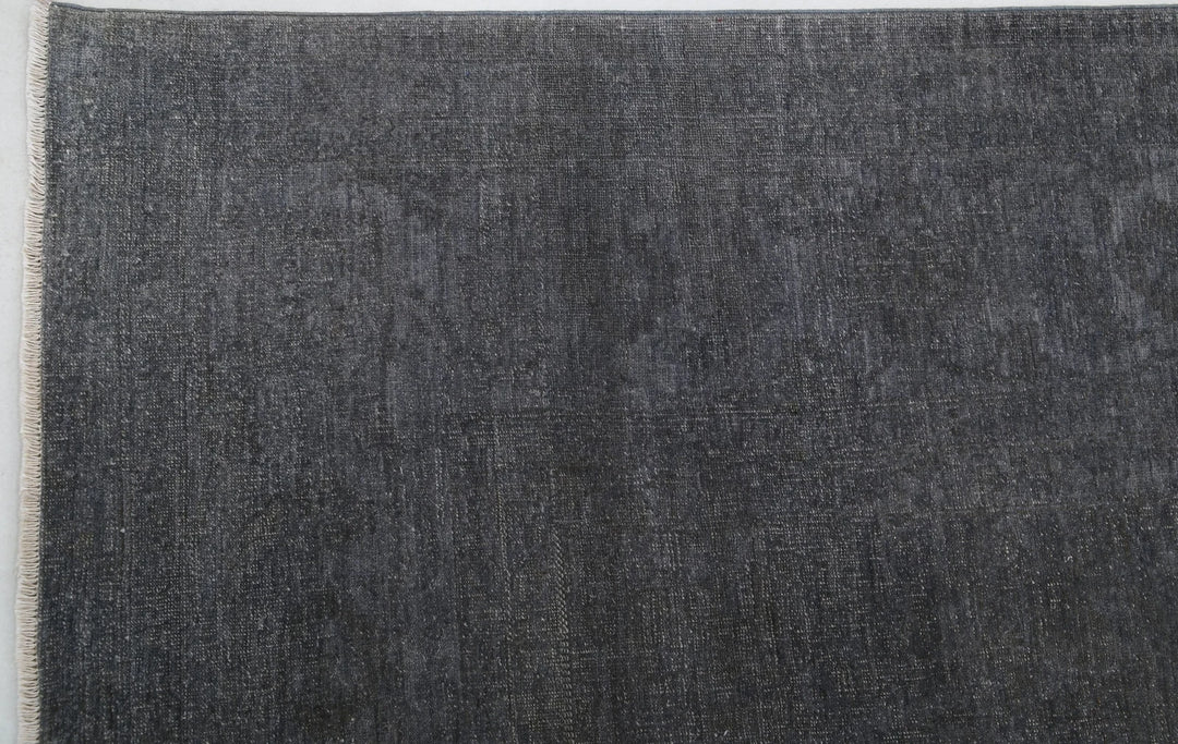 Grey Afghan Overdye Rug 9' 8" x 13' 9" Hand-Knotted | No. AT27394