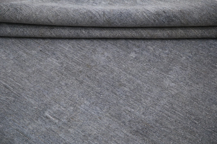 Grey Afghan Overdye Rug 9' 8" x 13' 9" Hand-Knotted | No. AT27394