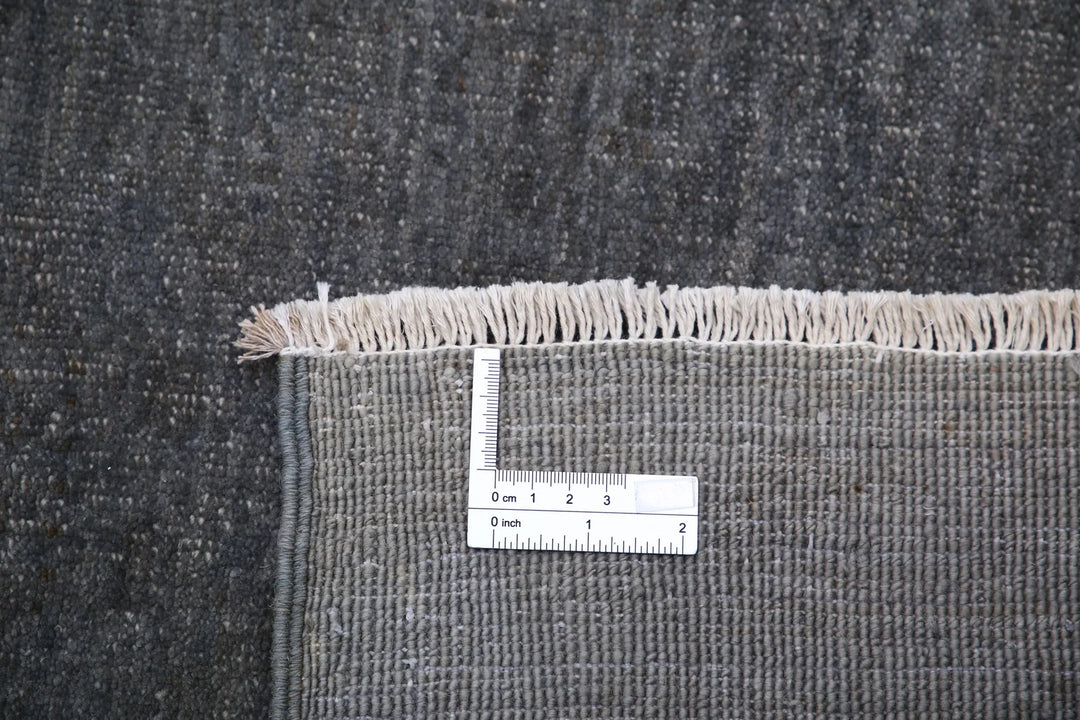 Grey Afghan Overdye Rug 9' 8" x 13' 9" Hand-Knotted | No. AT27394