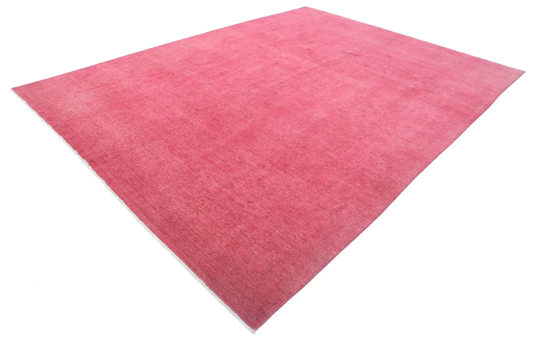 Red Afghan Overdye Rug 9' 8" x 12' 6" Hand-Knotted | No. AT27445