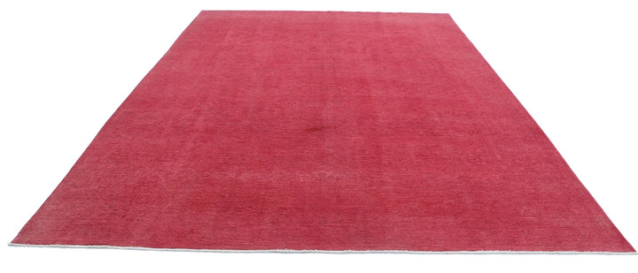 Red Afghan Overdye Rug 9' 8" x 12' 6" Hand-Knotted | No. AT27445