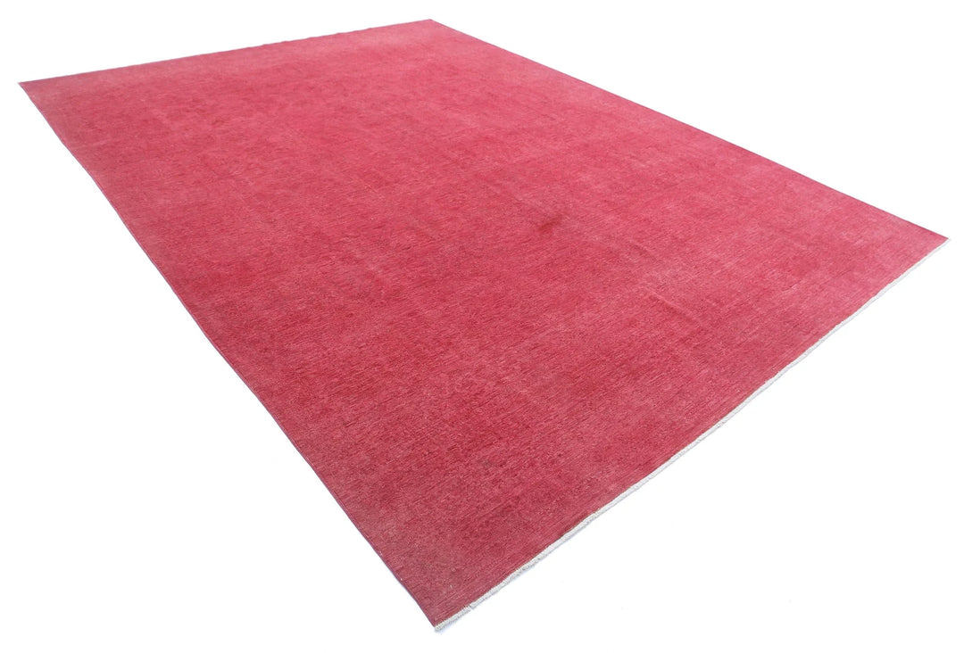 Red Afghan Overdye Rug 9' 8" x 12' 6" Hand-Knotted | No. AT27445