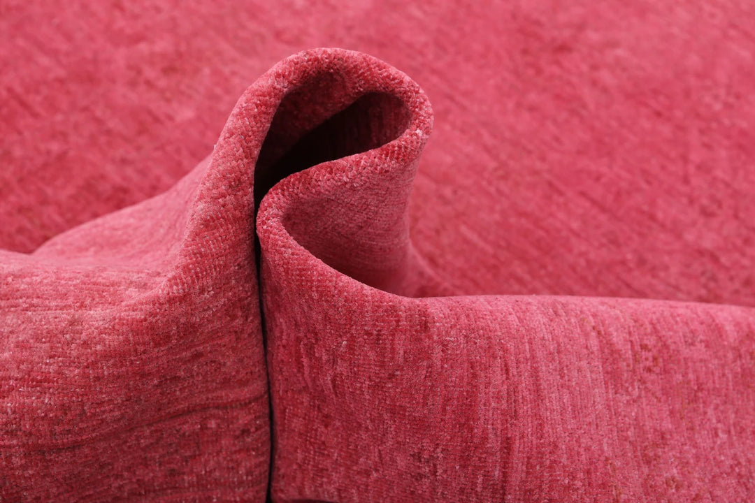 Red Afghan Overdye Rug 9' 8" x 12' 6" Hand-Knotted | No. AT27445