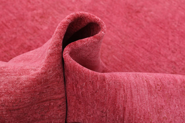 Red Afghan Overdye Rug 9' 8" x 12' 6" Hand-Knotted | No. AT27445