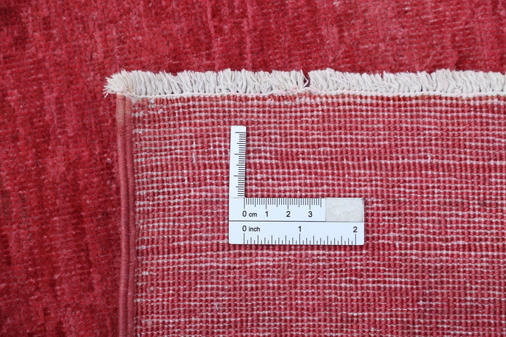 Red Afghan Overdye Rug 9' 8" x 12' 6" Hand-Knotted | No. AT27445