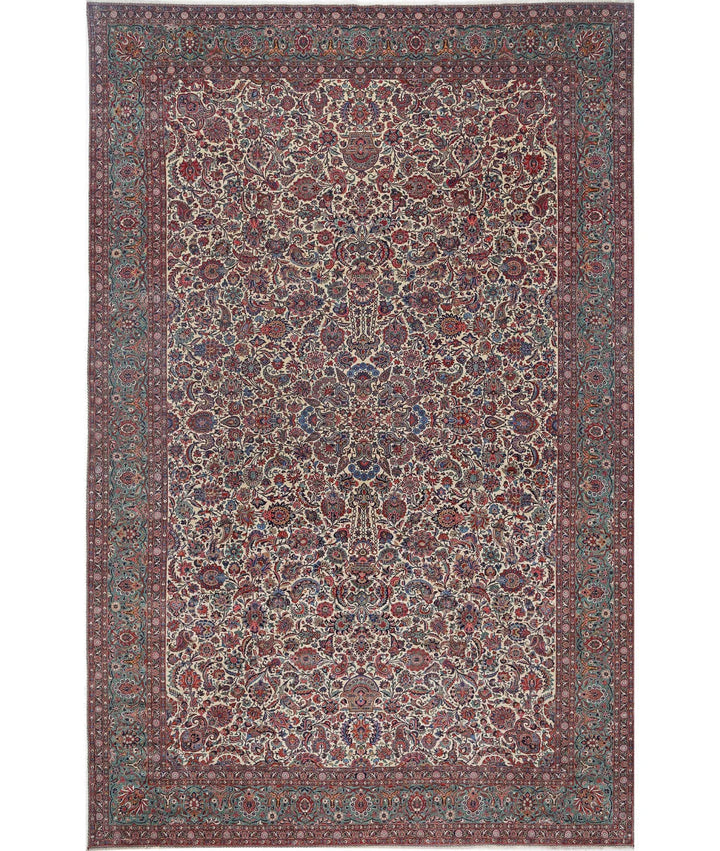 Persian Kashan Rug 13' 9" x 21' 6" Hand-Knotted | No. AT27473