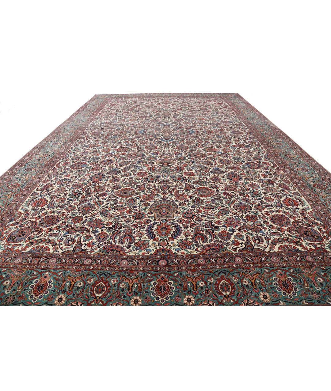 Persian Kashan Rug 13' 9" x 21' 6" Hand-Knotted | No. AT27473