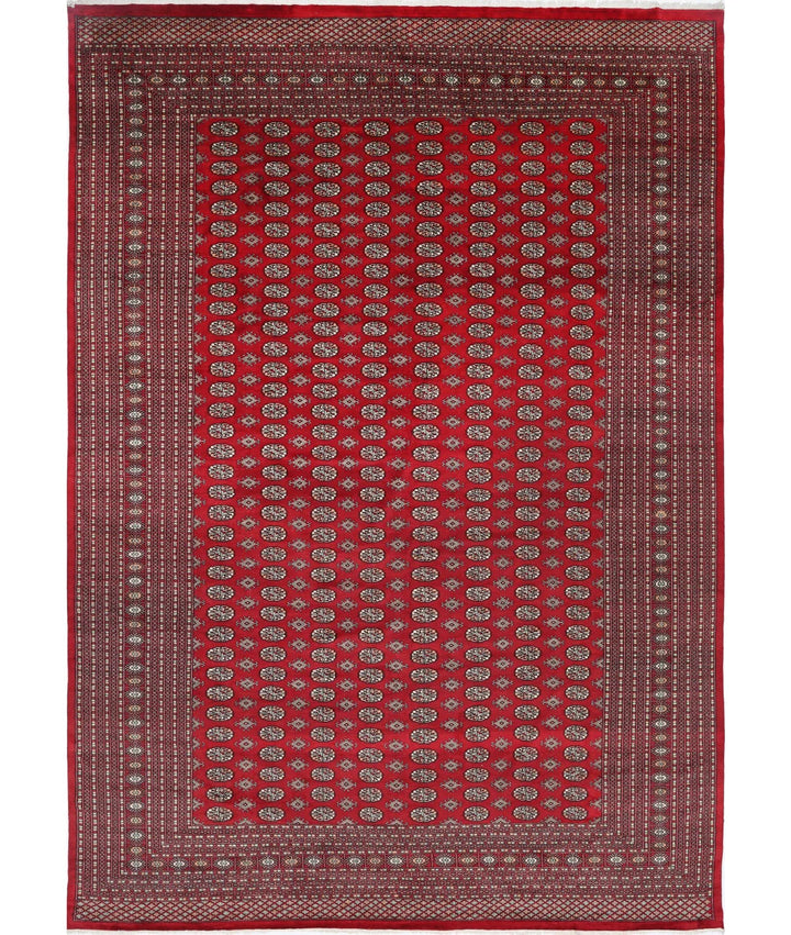 Red Pakistani Bokhara Rug 12' 3" x 17' 6" Hand-Knotted | No. AT275720