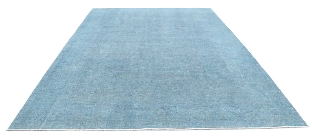 Blue Afghan Overdye Rug 8' 11" x 12' 6" Hand-Knotted | No. AT27573