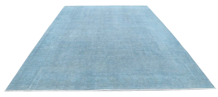 Blue Afghan Overdye Rug 8' 11" x 12' 6" Hand-Knotted | No. AT27573
