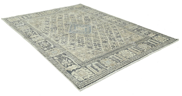 Persian Hamadan Rug 6' 10" x 9' 8" Hand-Knotted | No. AT27590
