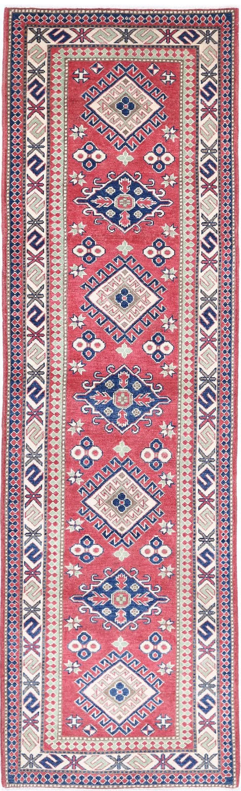 Afghan Tribal Kazak Rug 2' 8" x 9' 9" Hand-Knotted | No. AT27683