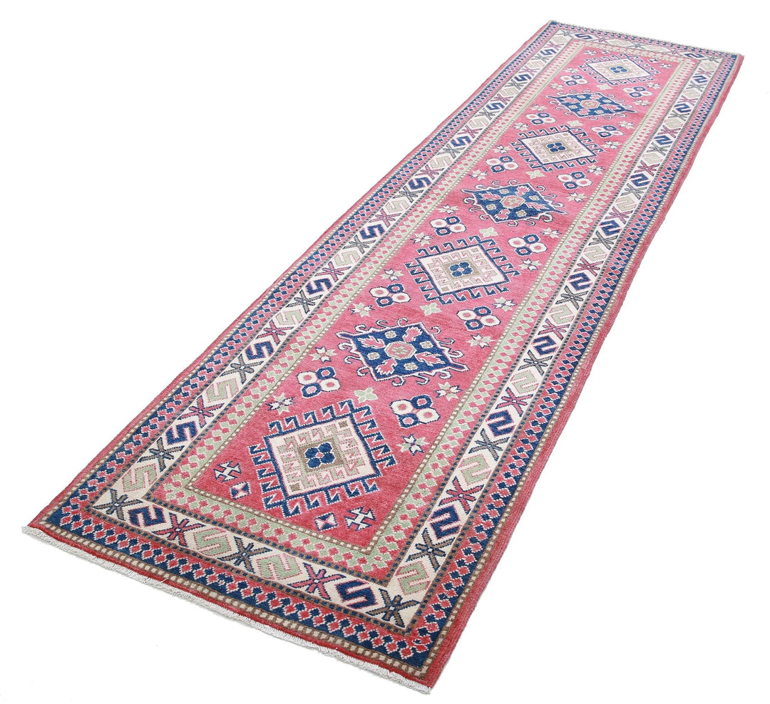 Afghan Tribal Kazak Rug 2' 8" x 9' 9" Hand-Knotted | No. AT27683