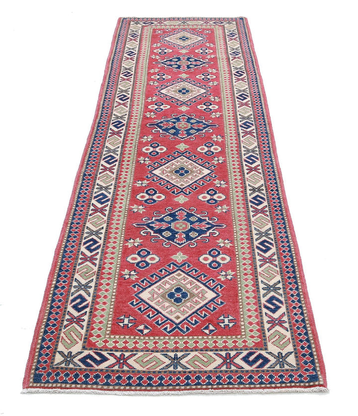 Afghan Tribal Kazak Rug 2' 8" x 9' 9" Hand-Knotted | No. AT27683