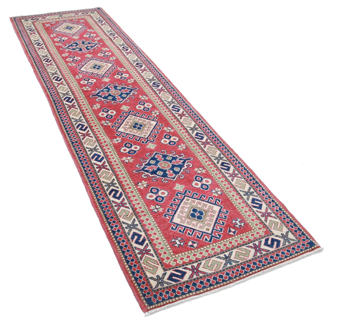 Afghan Tribal Kazak Rug 2' 8" x 9' 9" Hand-Knotted | No. AT27683