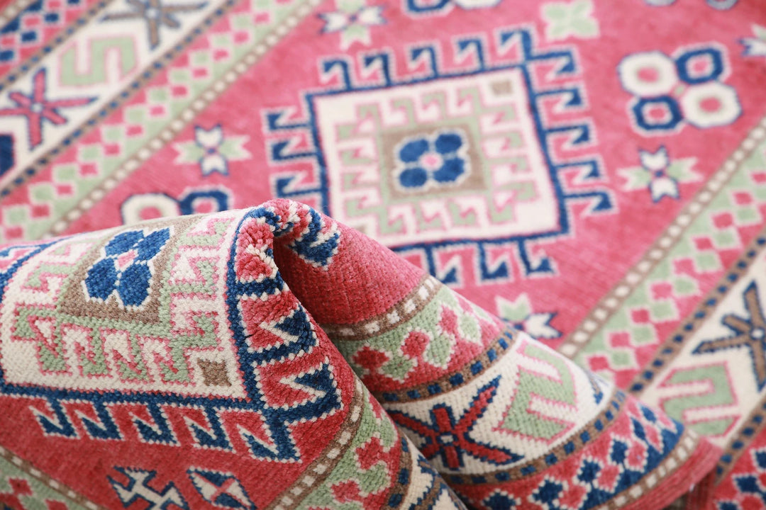 Afghan Tribal Kazak Rug 2' 8" x 9' 9" Hand-Knotted | No. AT27683
