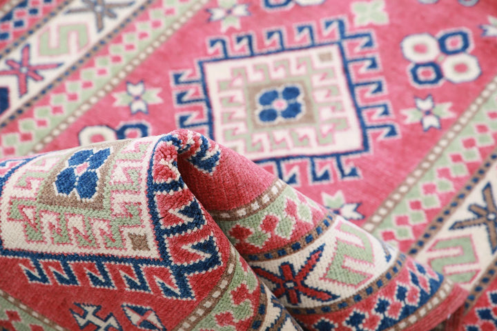 Afghan Tribal Kazak Rug 2' 8" x 9' 9" Hand-Knotted | No. AT27683