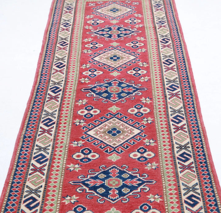 Afghan Tribal Kazak Rug 2' 8" x 9' 9" Hand-Knotted | No. AT27683