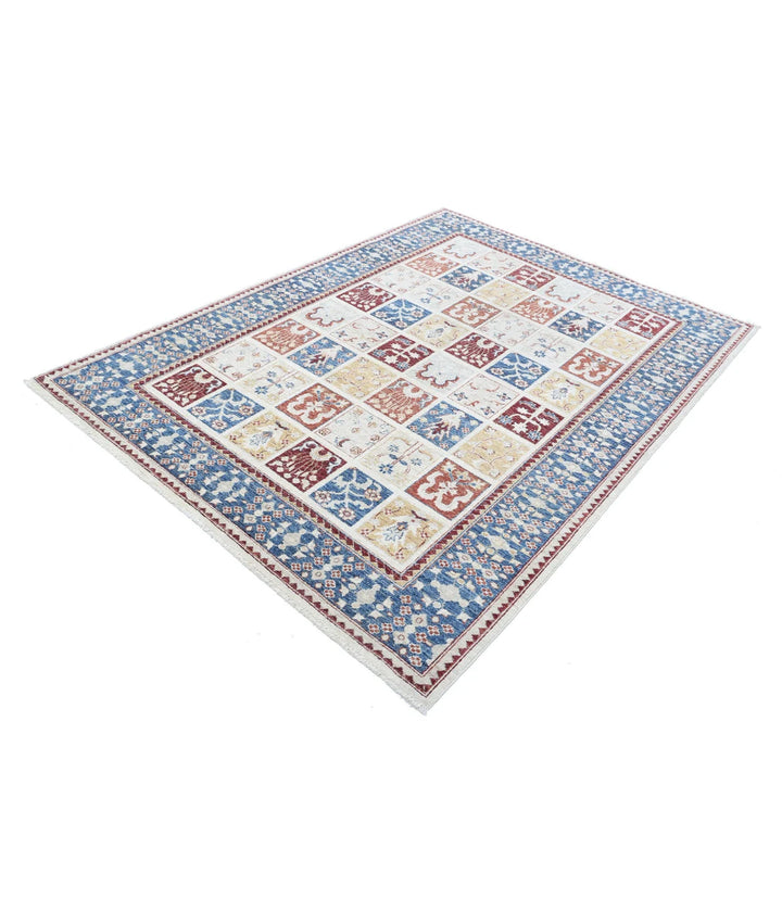 Grey Afghan Bakhtiari Rug 5' 7" x 7' 4" Hand-Knotted | No. AT27685