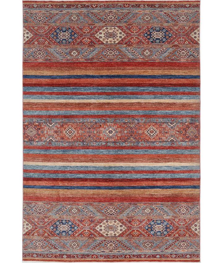 Afghan Khurjeen Rug 6' 9" x 9' 11" Hand-Knotted | No. AT27693