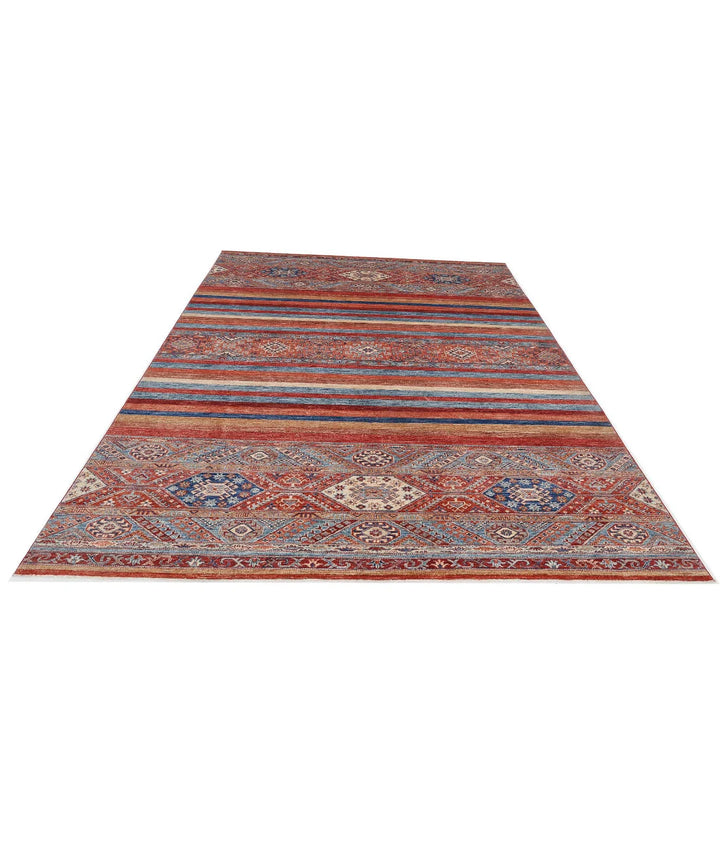Afghan Khurjeen Rug 6' 9" x 9' 11" Hand-Knotted | No. AT27693