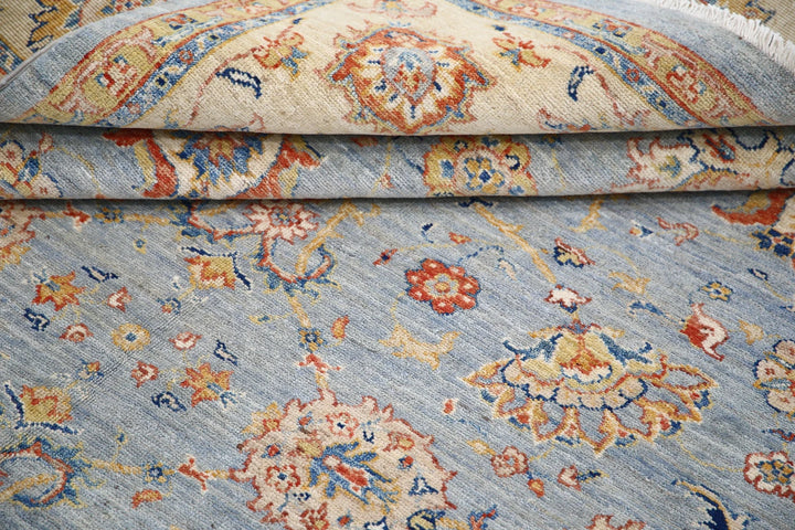 Grey Afghan Ziegler Rug 5' 7" x 7' 11" Hand-Knotted | No. AT27694