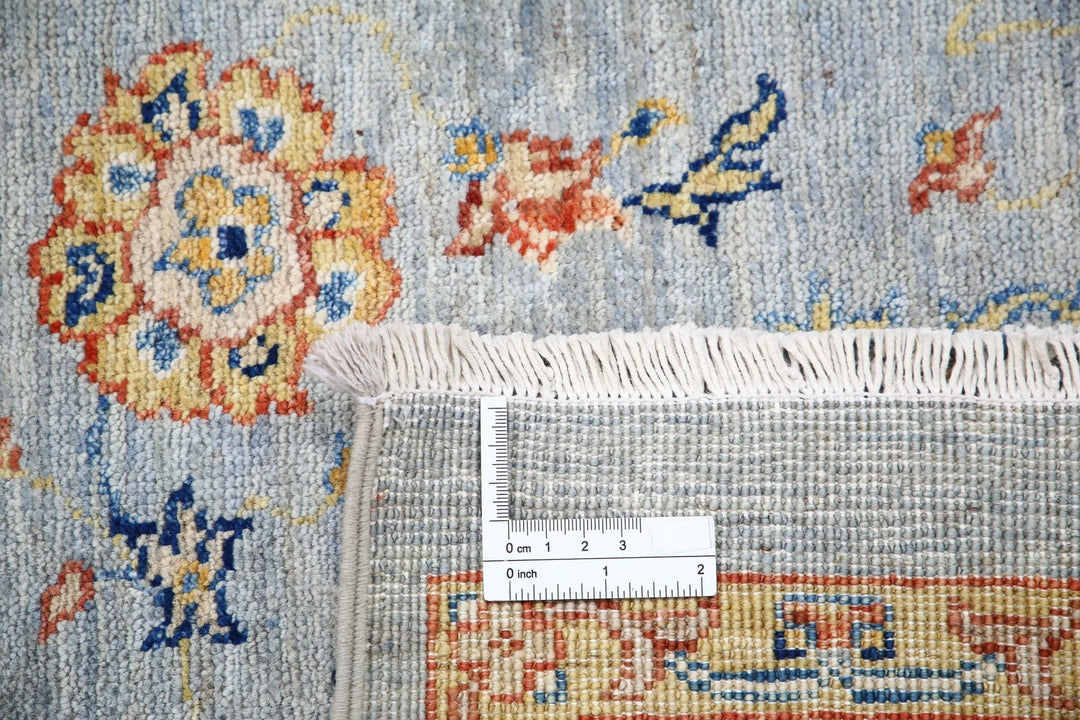 Grey Afghan Ziegler Rug 5' 7" x 7' 11" Hand-Knotted | No. AT27694