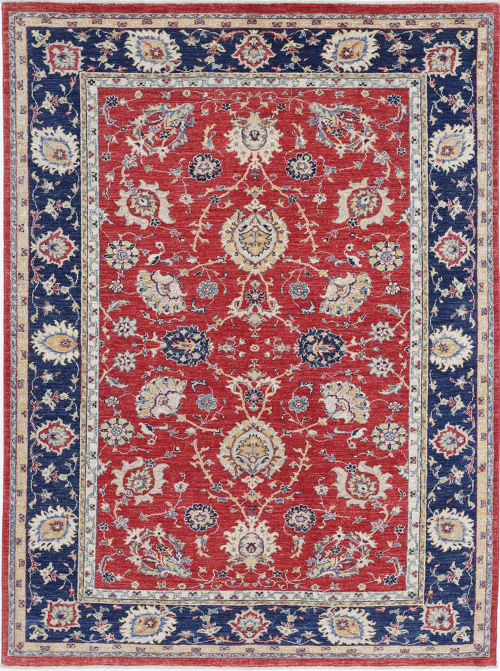 Afghan Ziegler Rug 5' 5" x 7' 4" Hand-Knotted | No. AT27720