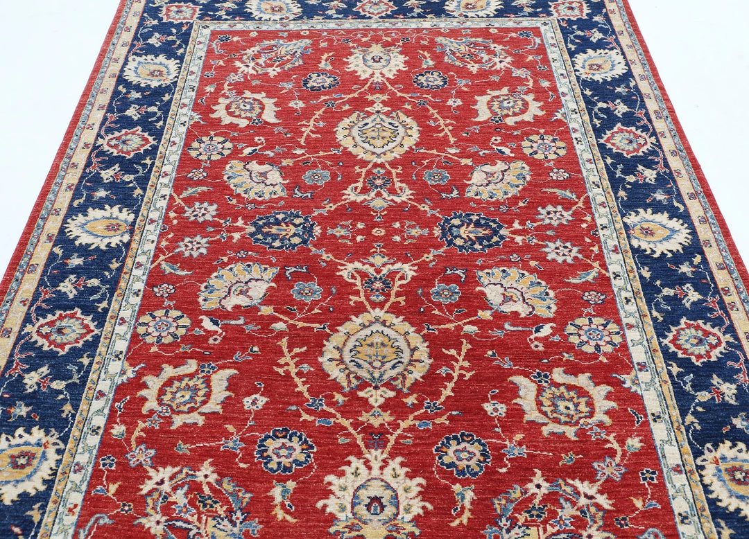 Afghan Ziegler Rug 5' 5" x 7' 4" Hand-Knotted | No. AT27720