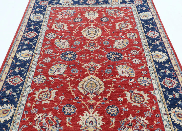 Afghan Ziegler Rug 5' 5" x 7' 4" Hand-Knotted | No. AT27720