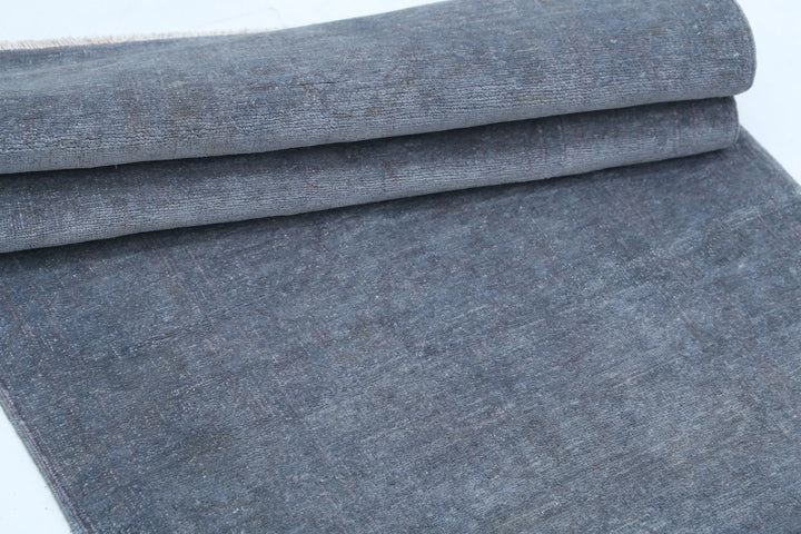 Grey Afghan Overdye Rug 2' 8" x 8' 3" Hand-Knotted | No. AT27763