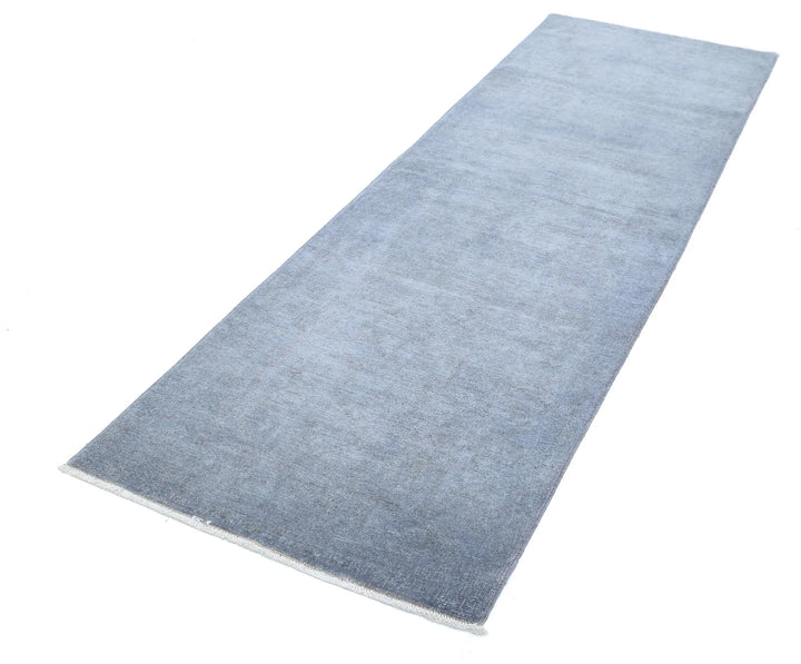 Grey Afghan Overdye Rug 2' 8" x 8' 3" Hand-Knotted | No. AT27763