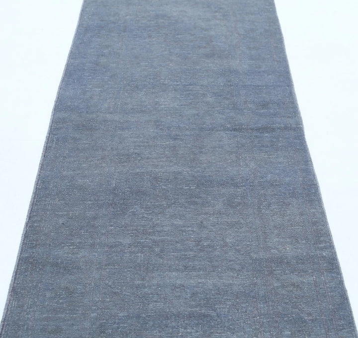Grey Afghan Overdye Rug 2' 8" x 8' 3" Hand-Knotted | No. AT27763