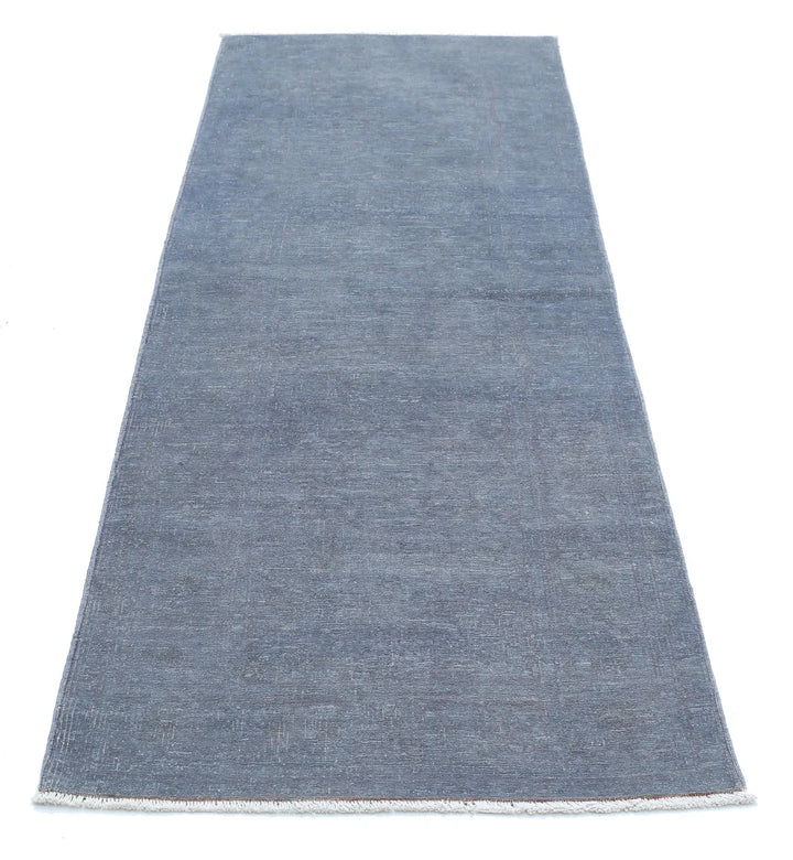 Grey Afghan Overdye Rug 2' 8" x 8' 3" Hand-Knotted | No. AT27763