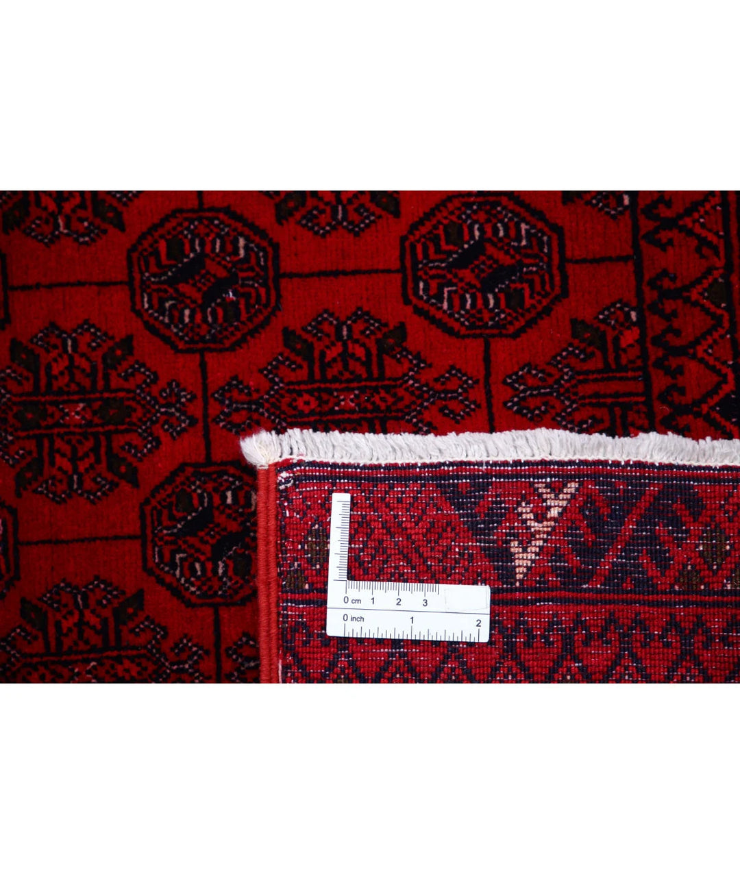 Red Afghan Beljik Rug 6' 7" x 9' 4" Hand-Knotted | No. AT27866