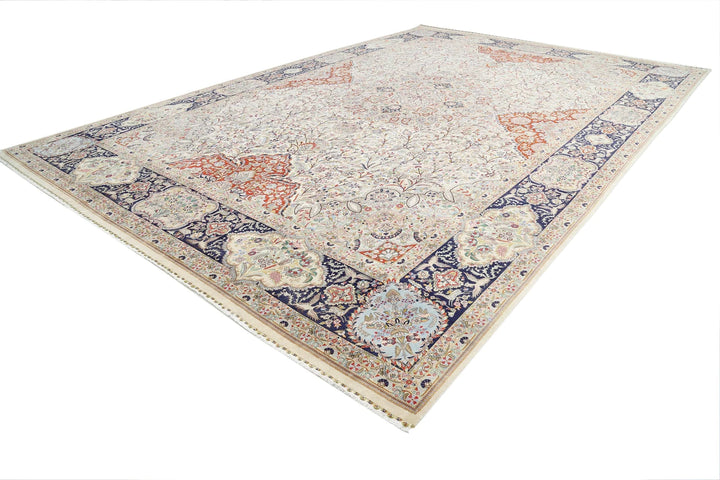 Persian Tabriz Rug 12' 10" x 19' 6" Hand-Knotted | No. AT27948