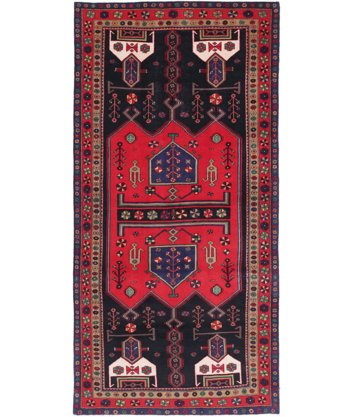 Persian Hamadan Rug 4' 8" x 9' 7" Hand-Knotted | No. AT27957