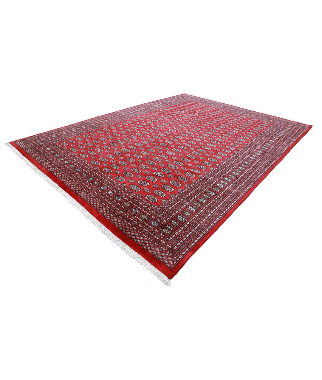 Pakistani Bokhara Rug 9' 11" x 13' 8" Hand-Knotted | No. AT28037